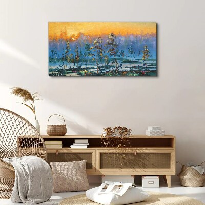 Foto auf leinwand Goldene Morgen im Wald