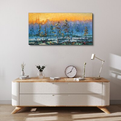 Foto auf leinwand Goldene Morgen im Wald