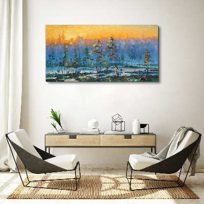 Foto auf leinwand Goldene Morgen im Wald
