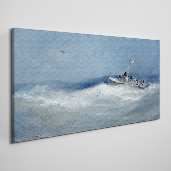 Foto auf leinwand Stürmische See mit einem Boot