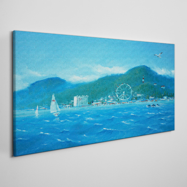 Bild auf leinwand Küstenlandschaft mit Vergnügungspark