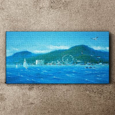Bild auf leinwand Küstenlandschaft mit Vergnügungspark
