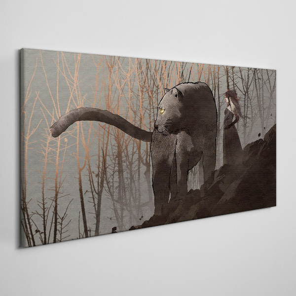 Foto auf leinwand Black Panther und die mysteriöse Gestalt