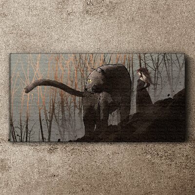 Foto auf leinwand Black Panther und die mysteriöse Gestalt
