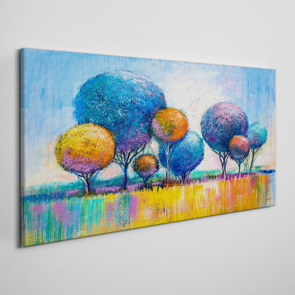 Foto auf leinwand Bunte Bäume in der Sommersonne