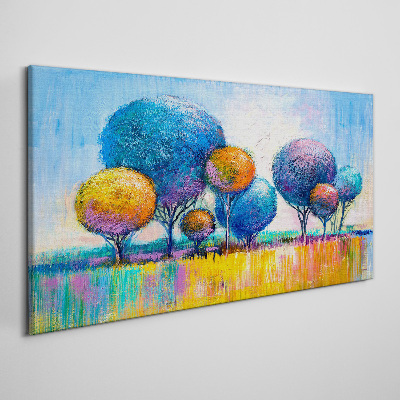 Foto auf leinwand Bunte Bäume in der Sommersonne