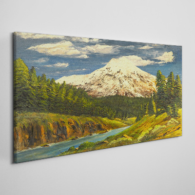 Bild auf leinwand Berglandschaft mit Fluss