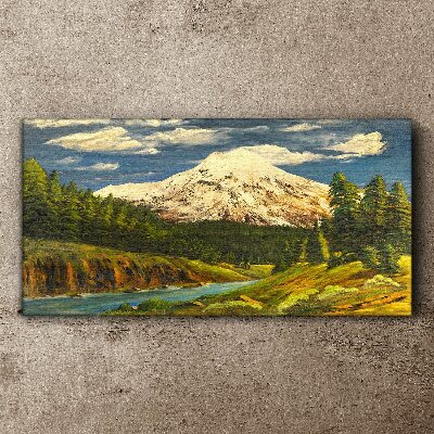 Bild auf leinwand Berglandschaft mit Fluss