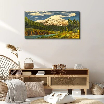 Bild auf leinwand Berglandschaft mit Fluss