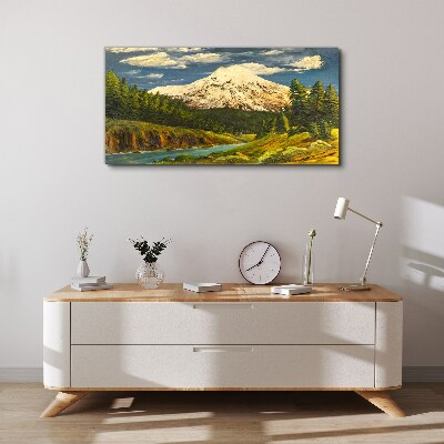 Bild auf leinwand Berglandschaft mit Fluss