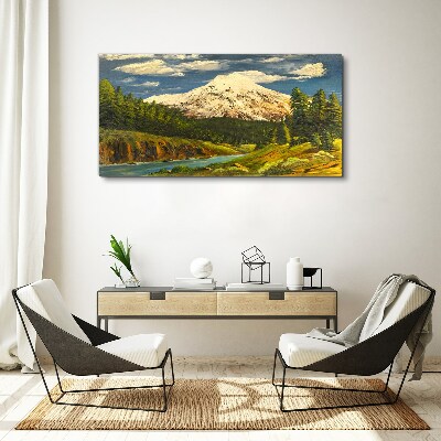 Bild auf leinwand Berglandschaft mit Fluss