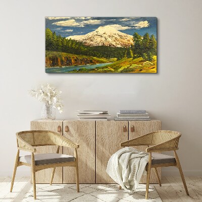 Bild auf leinwand Berglandschaft mit Fluss