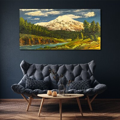 Bild auf leinwand Berglandschaft mit Fluss