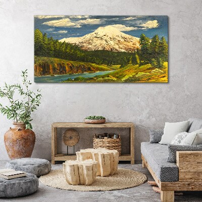 Bild auf leinwand Berglandschaft mit Fluss