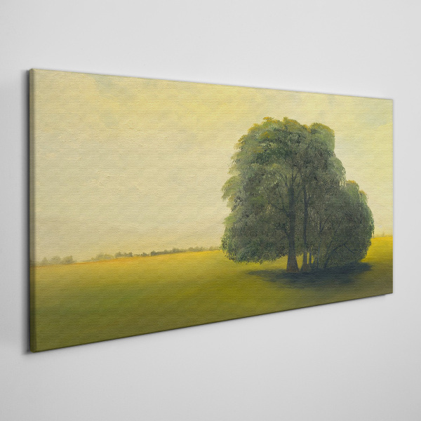 Foto auf leinwand Eine friedliche Landschaft mit einem Baum