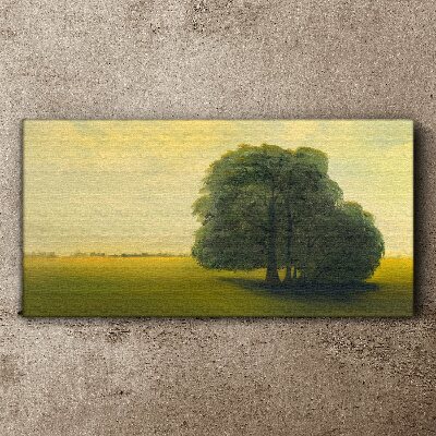 Foto auf leinwand Eine friedliche Landschaft mit einem Baum