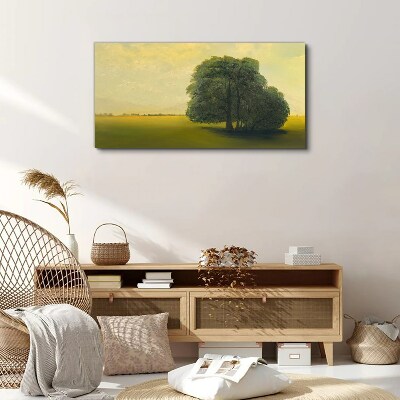 Foto auf leinwand Eine friedliche Landschaft mit einem Baum