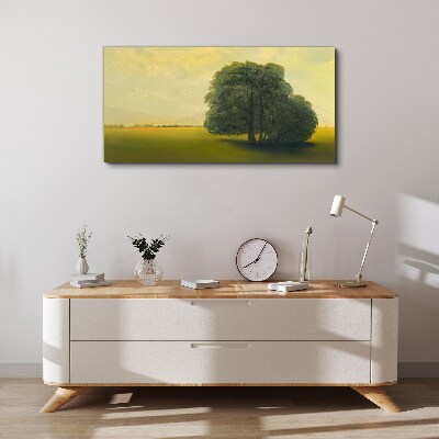 Foto auf leinwand Eine friedliche Landschaft mit einem Baum