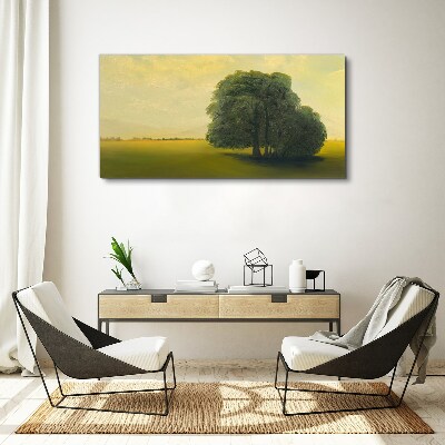 Foto auf leinwand Eine friedliche Landschaft mit einem Baum