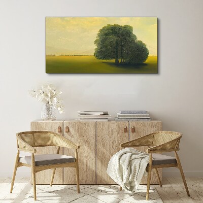 Foto auf leinwand Eine friedliche Landschaft mit einem Baum