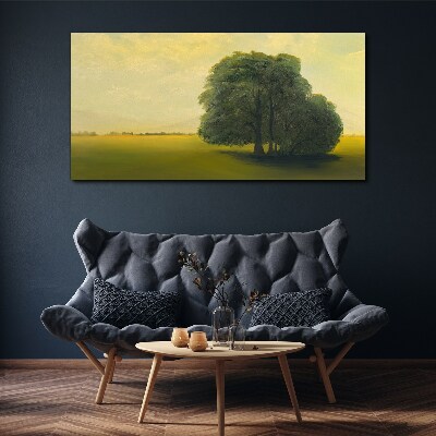Foto auf leinwand Eine friedliche Landschaft mit einem Baum