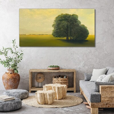 Foto auf leinwand Eine friedliche Landschaft mit einem Baum