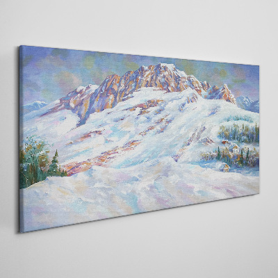 Leinwandbild Winterliche Berglandschaft