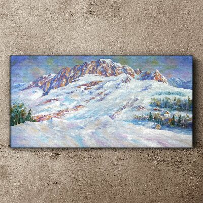 Leinwandbild Winterliche Berglandschaft