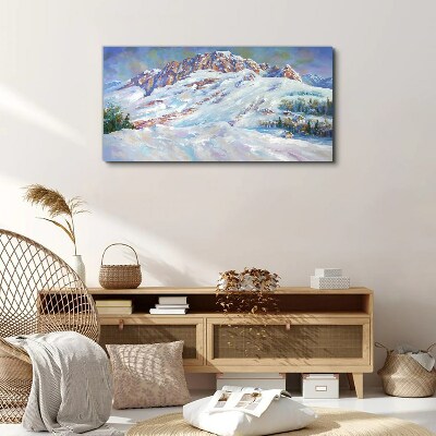 Leinwandbild Winterliche Berglandschaft