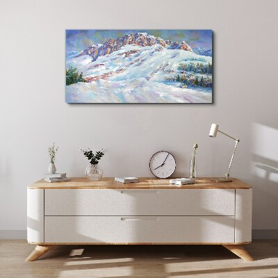 Leinwandbild Winterliche Berglandschaft