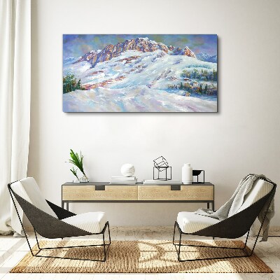 Leinwandbild Winterliche Berglandschaft