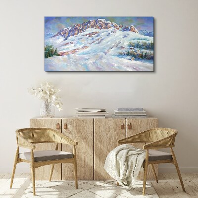 Leinwandbild Winterliche Berglandschaft