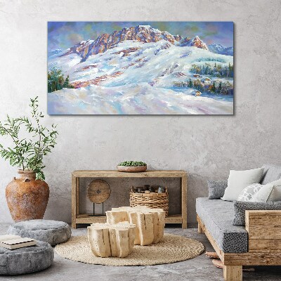 Leinwandbild Winterliche Berglandschaft