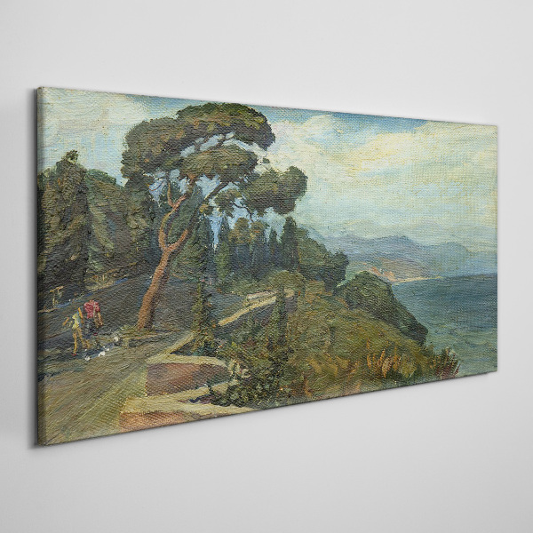 Foto auf leinwand Küstenlandschaft mit einem Baum