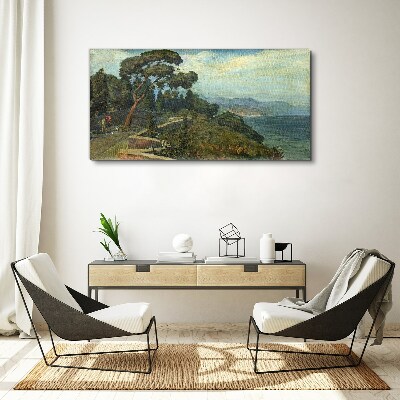 Foto auf leinwand Küstenlandschaft mit einem Baum
