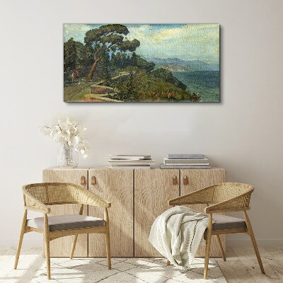 Foto auf leinwand Küstenlandschaft mit einem Baum