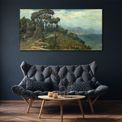 Foto auf leinwand Küstenlandschaft mit einem Baum