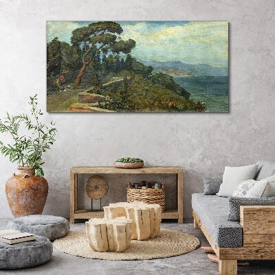 Foto auf leinwand Küstenlandschaft mit einem Baum