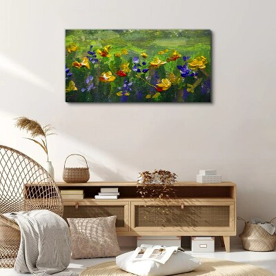 Foto auf leinwand Eine Blumenlandschaft in Frühlingsfarben