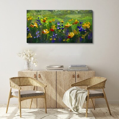 Foto auf leinwand Eine Blumenlandschaft in Frühlingsfarben