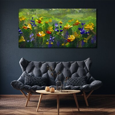Foto auf leinwand Eine Blumenlandschaft in Frühlingsfarben