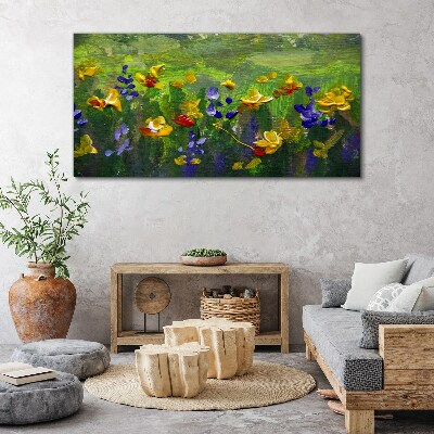 Foto auf leinwand Eine Blumenlandschaft in Frühlingsfarben