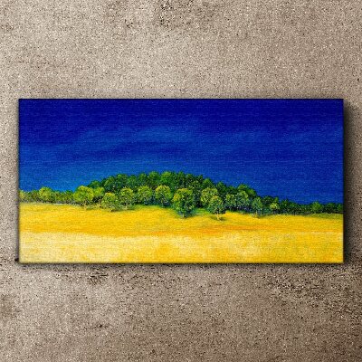 Foto auf leinwand Goldene Felder unter blauem Himmel