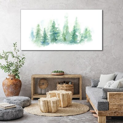Foto auf leinwand Grüner Waldnebel