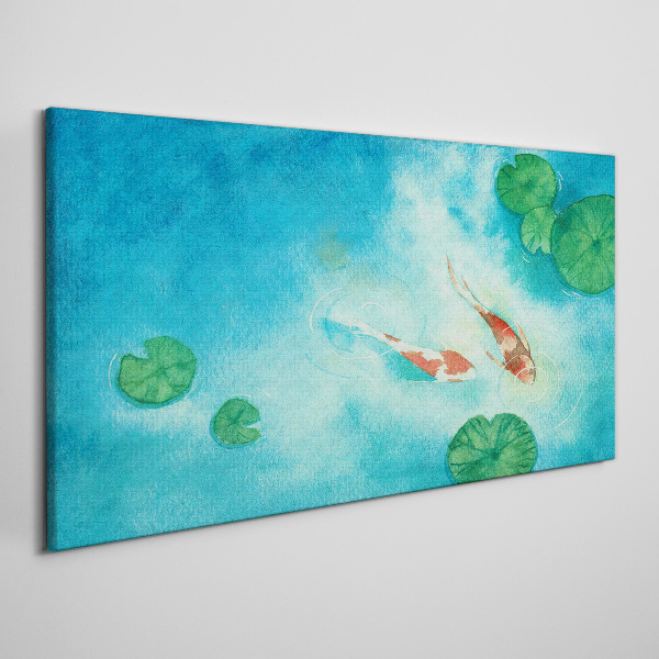 Foto auf leinwand Koi im blauen Wasser
