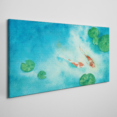 Foto auf leinwand Koi im blauen Wasser