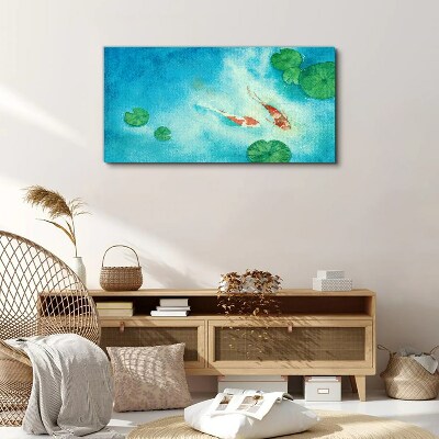 Foto auf leinwand Koi im blauen Wasser