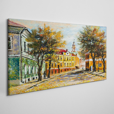 Foto auf leinwand Herbststraße in Farben