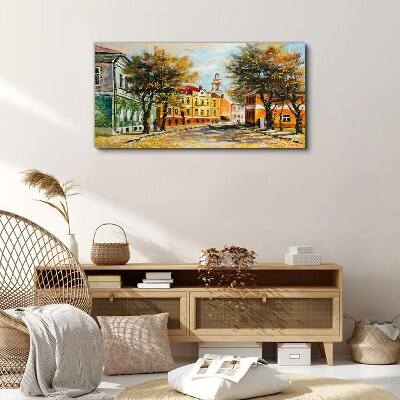 Foto auf leinwand Herbststraße in Farben