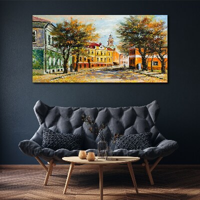 Foto auf leinwand Herbststraße in Farben